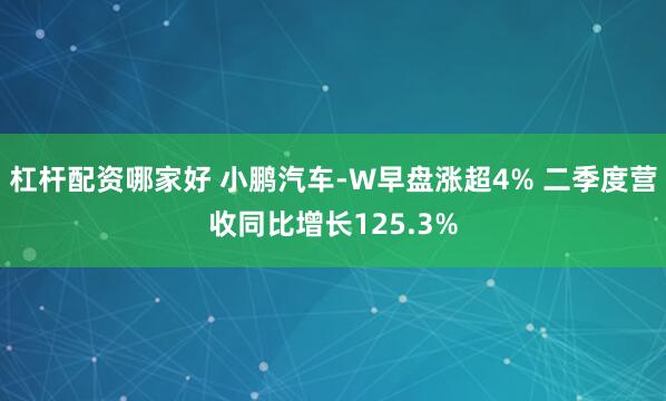 杠杆配资哪家好 小鹏汽车-W早盘涨超4% 二季度营收同比增长125.3%