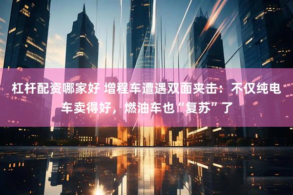 杠杆配资哪家好 增程车遭遇双面夹击：不仅纯电车卖得好，燃油车也“复苏”了